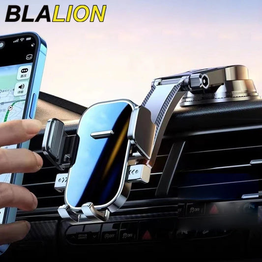 BLALION Car Phone Holder Stand Dashboard Mount 360° Rotatable Gravity Smartphone Holder with Extension Rod Bracket GPS Support