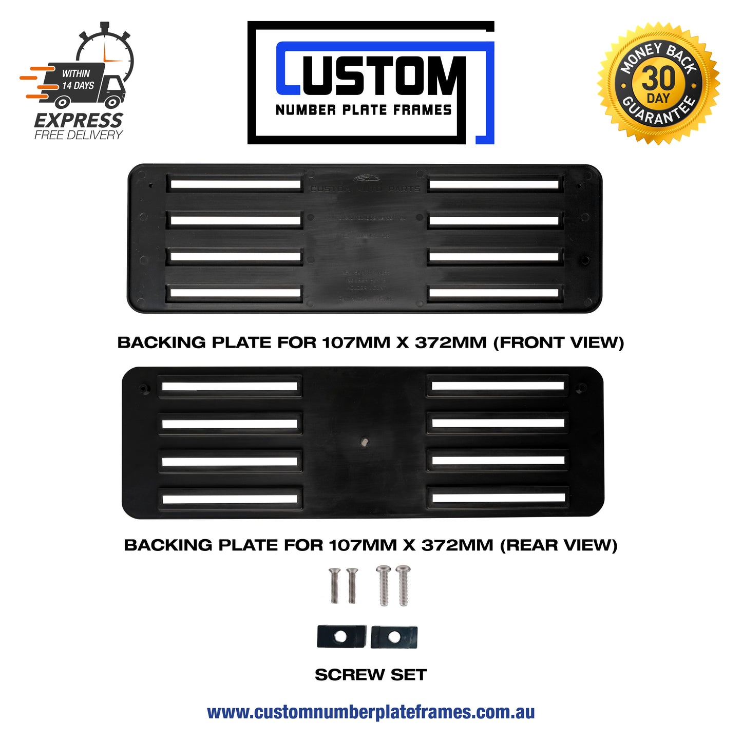Backing Plate 107mm x 372mm - CUSTOM NUMBER PLATE FRAMES