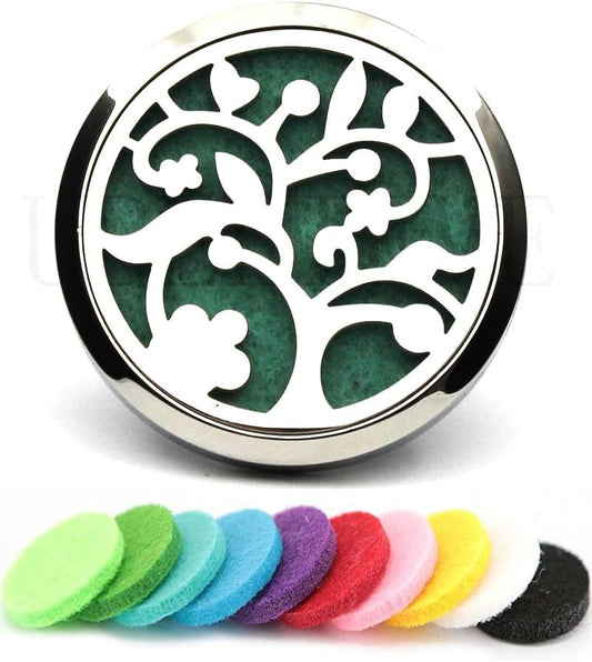 Office Home Car Air Freshener Aromatherapy Essential Oil Diffuser Locket Clip with 10 Refill Pads
