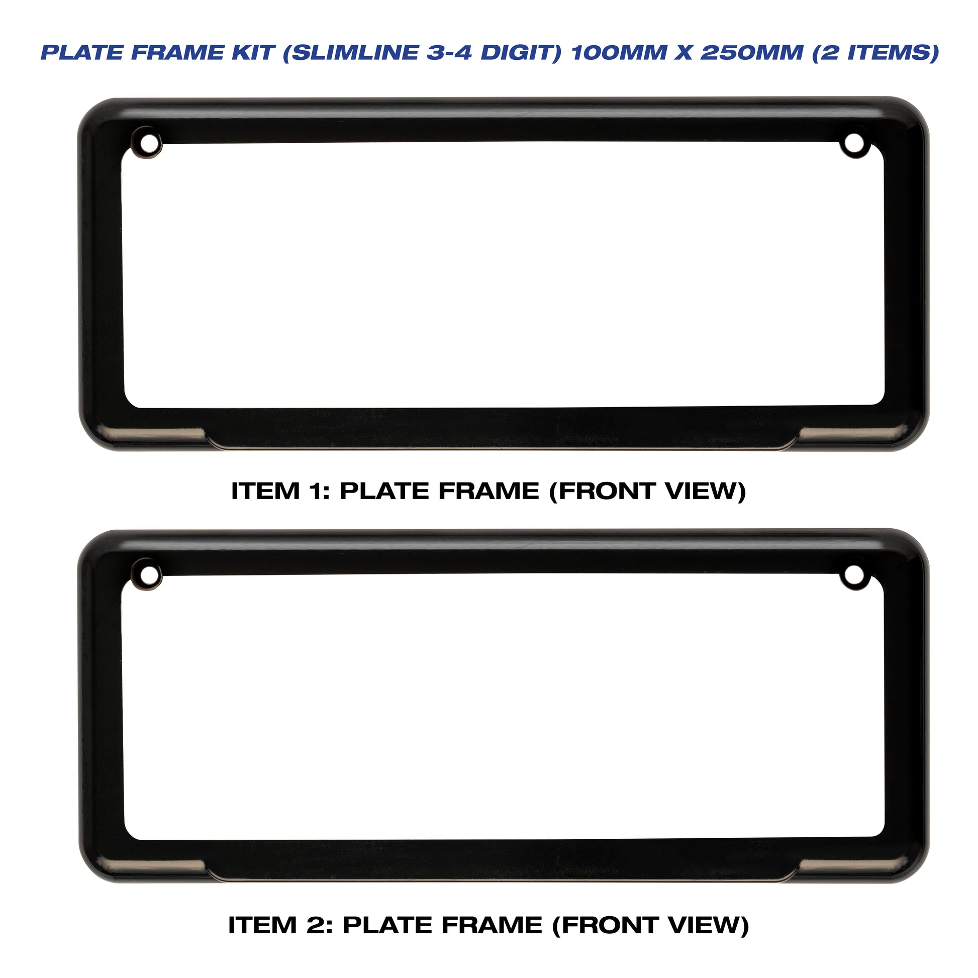 Plate Frame Cover Kit 100mm x 250mm (3 or 4 digit) Suitable for: Victoria. - CUSTOM NUMBER PLATE FRAMES