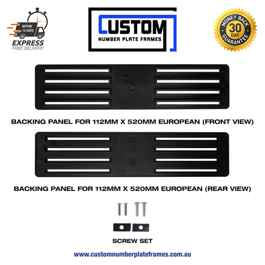 Backing Plate 112mm x 520mm (Euro) - CUSTOM NUMBER PLATE FRAMES
