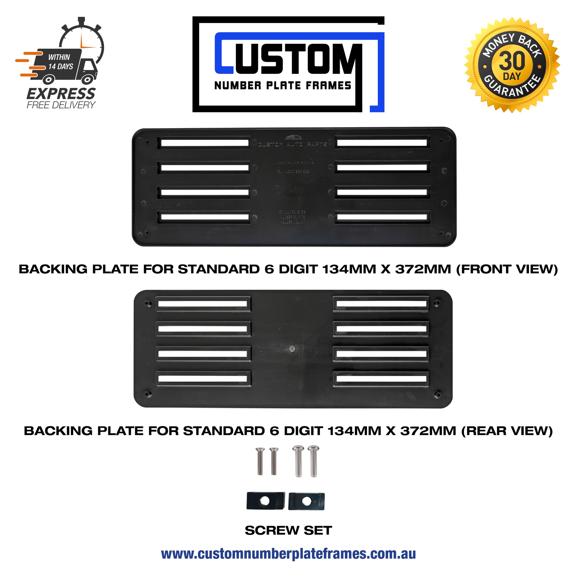 Backing Plate 134mm x 372mm (Standard) - CUSTOM NUMBER PLATE FRAMES